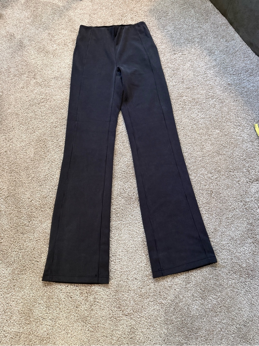 lululemon athletica Black Ribbed Flared Trousers